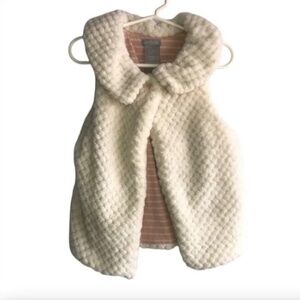 Kid's Tahari Winter Cream Faux Fur Vest